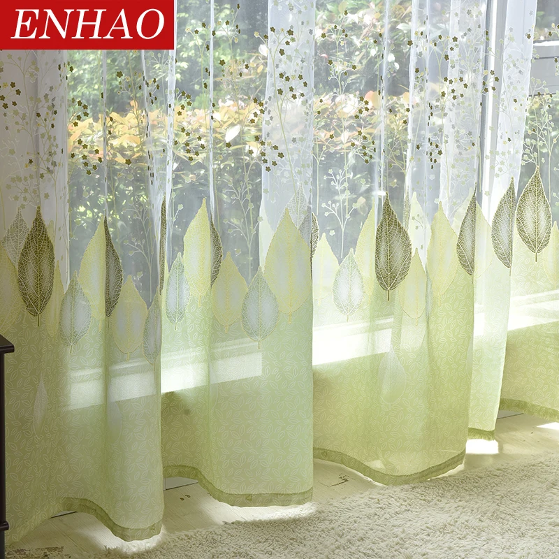 ENHAO Elegant Modern Tulle Curtains for Living Room Bedroom Kitchen Green Leaf Sheer Curtains for Window Tulle Curtains Drapes
ENHAO Elegant Modern Tulle Curtains for Living Room Bedroom Kitchen Green Leaf Sheer Curtains for Window Tulle Curtains Drapes