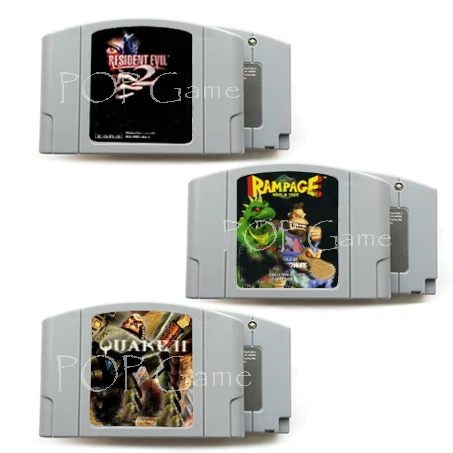 64 bit USA Version Video Game Cartridge Resident Evil 2 Rampage World Toor Quake 2 English Language for NTSC Only
64 bit USA Version Video Game Cartridge Resident Evil 2 Rampage World Toor Quake 2 English Language for NTSC Only