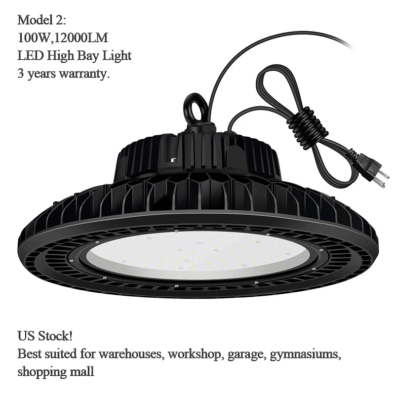 100W UFO LED High Bay Light Waterproof LED Garage Lights High Bay LED Light Fixtures Hanging LED for Factory Garage Gym US Plug
100W UFO LED High Bay Light Waterproof LED Garage Lights High Bay LED Light Fixtures Hanging LED for Factory Garage Gym US Plug