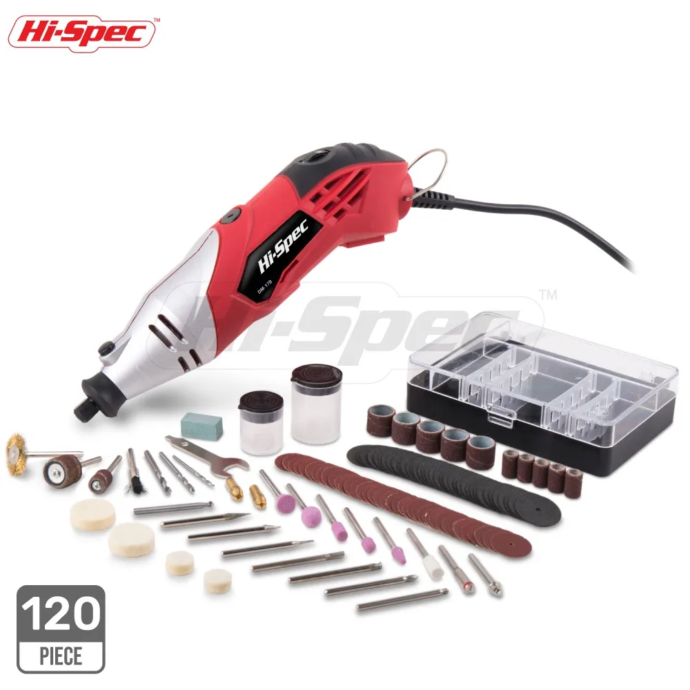 Hi-Spec 220V Electric Mini Drill 170W Rotary Tool Set Variable Speed Dremel Engraver with 20pc Universal Accessories Kit DT30305
Hi-Spec 220V Electric Mini Drill 170W Rotary Tool Set Variable Speed Dremel Engraver with 20pc Universal Accessories Kit DT30305