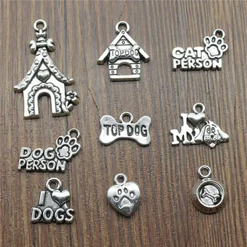20pcs/lot I Love Dogs Charms Antique Silver Color Dog Paw Pendant Charms Dog House Charms For Jewelry Making DIY Craft
20pcs/lot I Love Dogs Charms Antique Silver Color Dog Paw Pendant Charms Dog House Charms For Jewelry Making DIY Craft