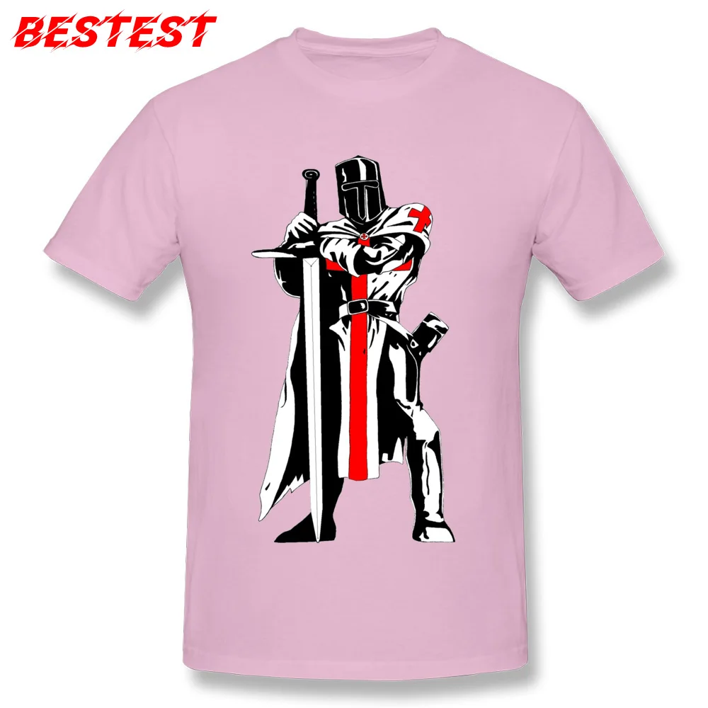 Summer Short Sleeve Tops Shirt Summer Fashion Crewneck Pure Cotton Tshirts Men's Top T-shirts 201896Ytemple flag medival knight 201896Ytemple flag medival knight pink
