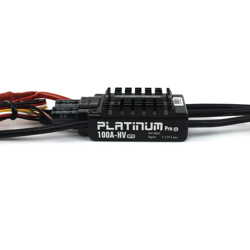 Hobbywing Platinum HV V3 100A 5-12S Lipo No BEC Speed Controller Brushless ESC for RC Drone Helicopter
Hobbywing Platinum HV V3 100A 5-12S Lipo No BEC Speed Controller Brushless ESC for RC Drone Helicopter