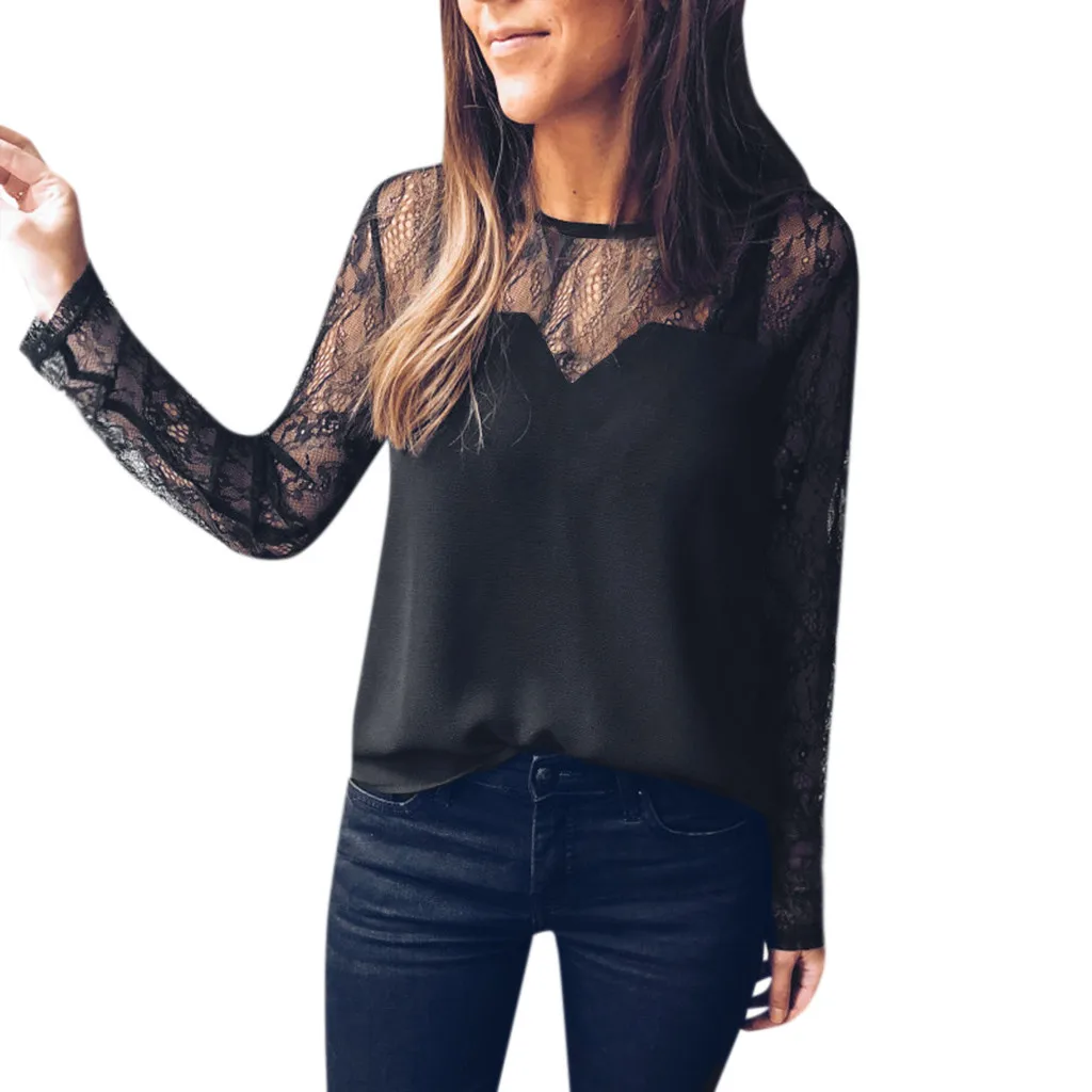CHAMSGEND Womens Long Sleeve Lace Blouse Casual Hollow Out Pullover Tops Fashion Plus Size Solid O-Neck Slim Tops Ja29
CHAMSGEND Womens Long Sleeve Lace Blouse Casual Hollow Out Pullover Tops Fashion Plus Size Solid O-Neck Slim Tops Ja29