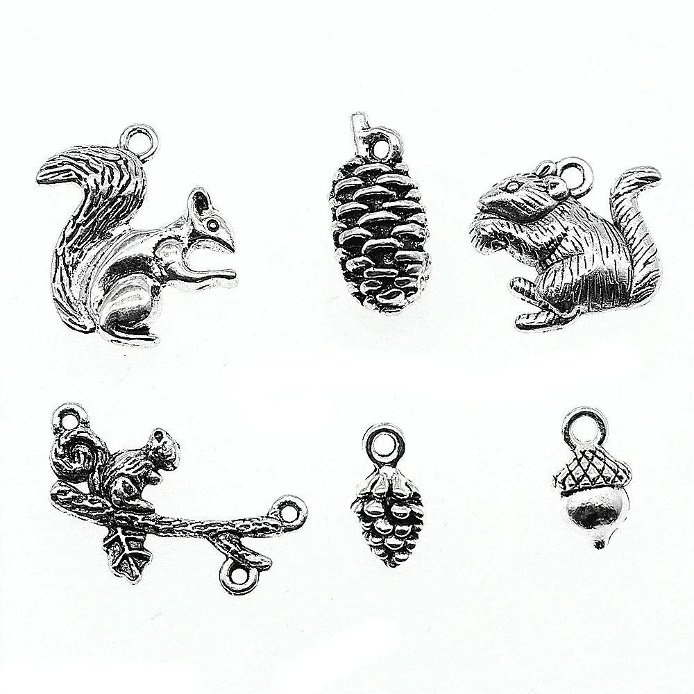 10pcs Antique Silver Color Squirrel Pendants Jewelry Accessories Squirrel Pine Cone Charm Charm Acorn Charm
10pcs Antique Silver Color Squirrel Pendants Jewelry Accessories Squirrel Pine Cone Charm Charm Acorn Charm