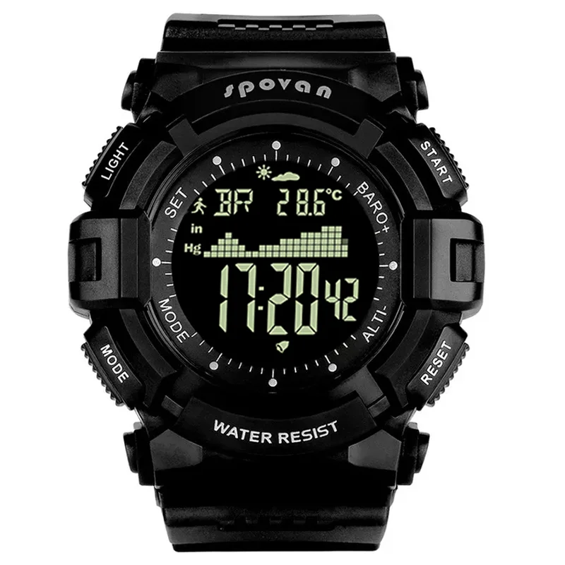 Multifunction Waterproof Sports Digital Men Watch Barometer Altimeter Thermometer Weather Forecast Stopwatch Wristwatch
Multifunction Waterproof Sports Digital Men Watch Barometer Altimeter Thermometer Weather Forecast Stopwatch Wristwatch