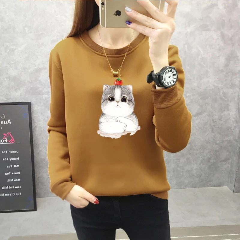 2019 New Women Autumn Velvet Sweatshirts Fashion Printed Animal Cat Female Clothing Casual Ladies Pullover Tops Long Sleeve
2019 New Women Autumn Velvet Sweatshirts Fashion Printed Animal Cat Female Clothing Casual Ladies Pullover Tops Long Sleeve