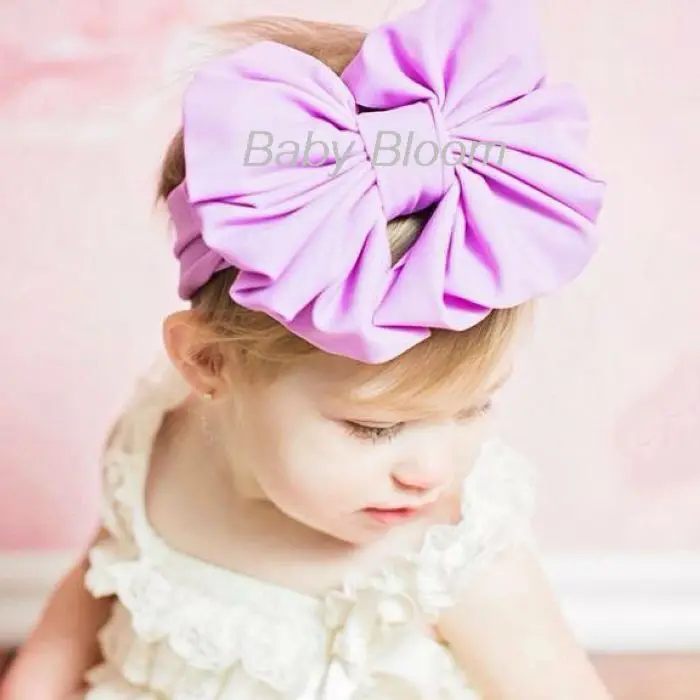 10pcs/lot Baby Cotton Big Bow Knot Headband Mix 9 Colros