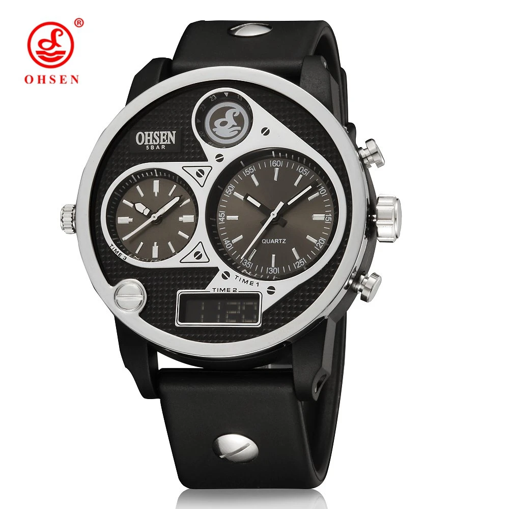 New Arrival OHSEN Digital Quartz Mens Fashion Gift Watch Black Rubber Band LCD Outdoor Sport Army Male wristwatch montre homme
New Arrival OHSEN Digital Quartz Mens Fashion Gift Watch Black Rubber Band LCD Outdoor Sport Army Male wristwatch montre homme