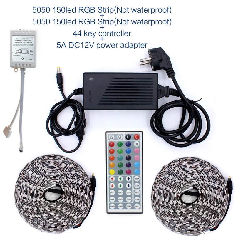 SMD RGB LED Strip Light 5050 2835 10M 5M LED Light rgb Leds tape diode ribbon Flexible Controller DC 12V Adapter set
SMD RGB LED Strip Light 5050 2835 10M 5M LED Light rgb Leds tape diode ribbon Flexible Controller DC 12V Adapter set
