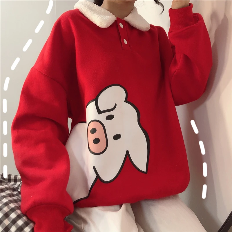 hoodies women 2019 harajuku cotton print cartoon high street oversize sweatshirt plus size tops PIG Turn-down collar
hoodies women 2019 harajuku cotton print cartoon high street oversize sweatshirt plus size tops PIG Turn-down collar