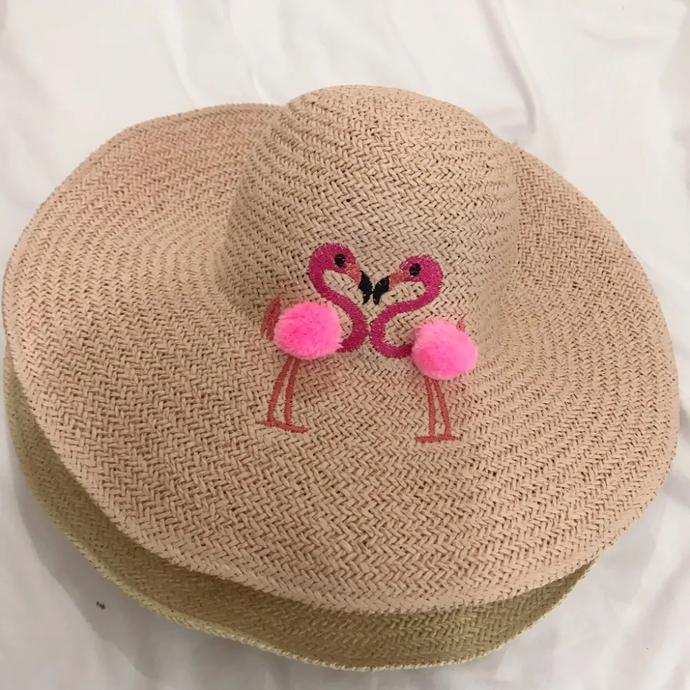 2018 Women Foldable Flamingos Embroidery Straw Sun Hat with Pompom Summer Wide Large Brim Beach Cap UV Protection
2018 Women Foldable Flamingos Embroidery Straw Sun Hat with Pompom Summer Wide Large Brim Beach Cap UV Protection