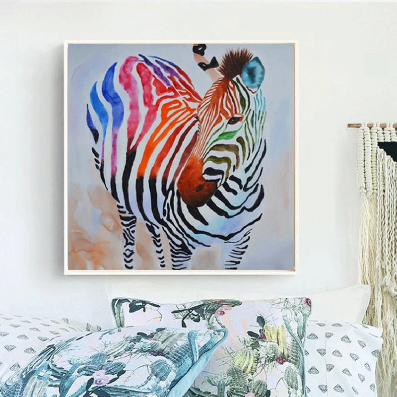 HAOCHU Nordic Decoration Animals Red Colorful Horse Zebra Oil Canvas Painting Wall Posters and Prints For Coffee Bar Home Decor
HAOCHU Nordic Decoration Animals Red Colorful Horse Zebra Oil Canvas Painting Wall Posters and Prints For Coffee Bar Home Decor