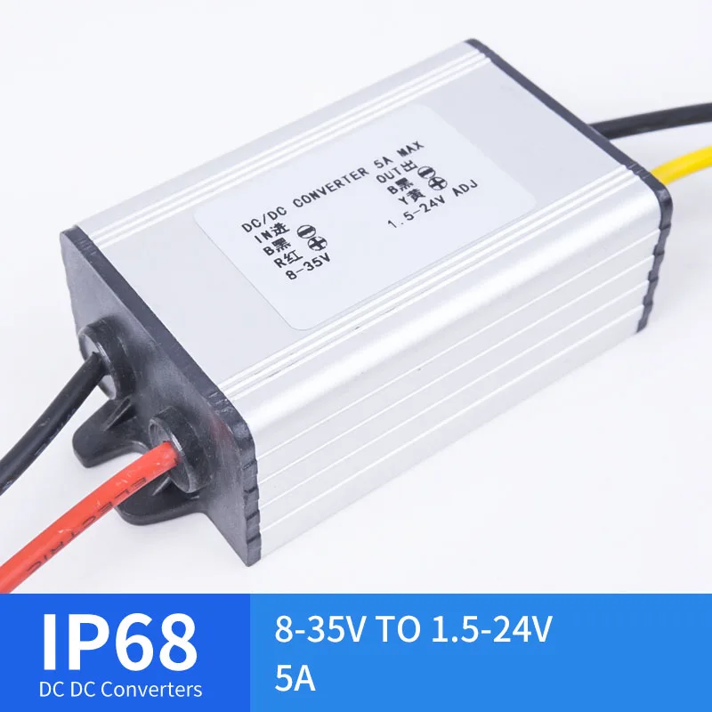 Mini 8-35V to 1.5-24V 5A DC Converter Stepped DC Waterproof Converter High Quality RCNUN CE RoHS
Mini 8-35V to 1.5-24V 5A DC Converter Stepped DC Waterproof Converter High Quality RCNUN CE RoHS