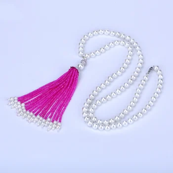 pearl chain thick hot pink fuchsia glass beads pearl beaded shaded tassel silver cz cap ball charm pendant necklace for women
pearl chain thick hot pink fuchsia glass beads pearl beaded shaded tassel silver cz cap ball charm pendant necklace for women