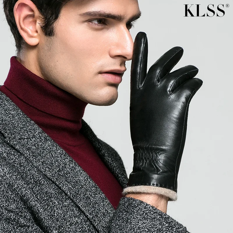 Klss Brand Genuine Leather Men Gloves Winter Warm Thicken Cashmere Liner High Quality Goatskin Glove Comfortable Casual J01
Klss Brand Genuine Leather Men Gloves Winter Warm Thicken Cashmere Liner High Quality Goatskin Glove Comfortable Casual J01