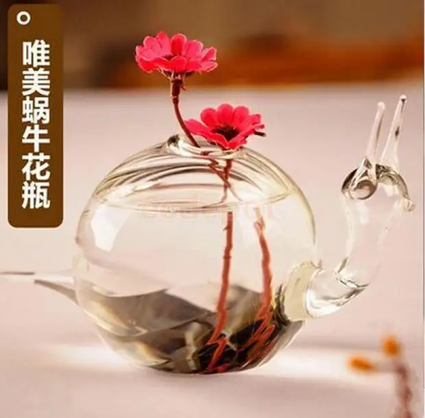 Snail Glass Flower Vase Micro Landscape Fairy Garden DIY Terrarium Bottle | Дом и сад