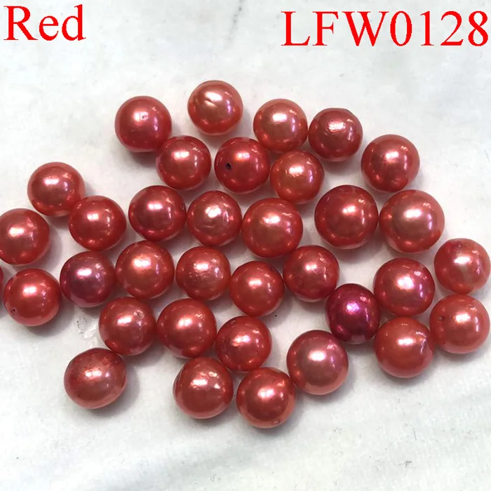 

10 Pcs 9-12mm AA+ Red Round High Luster Natural Party Gift Love Wish Undrilled Loose Colored Oyster Edison Pearls