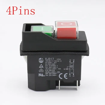 KJD17 250V 16A Waterproof Electromagnetic Switch Magnetic Solenoid Push Button Switches for Power Tool Machine Equipment 4/5Pins
KJD17 250V 16A Waterproof Electromagnetic Switch Magnetic Solenoid Push Button Switches for Power Tool Machine Equipment 4/5Pins