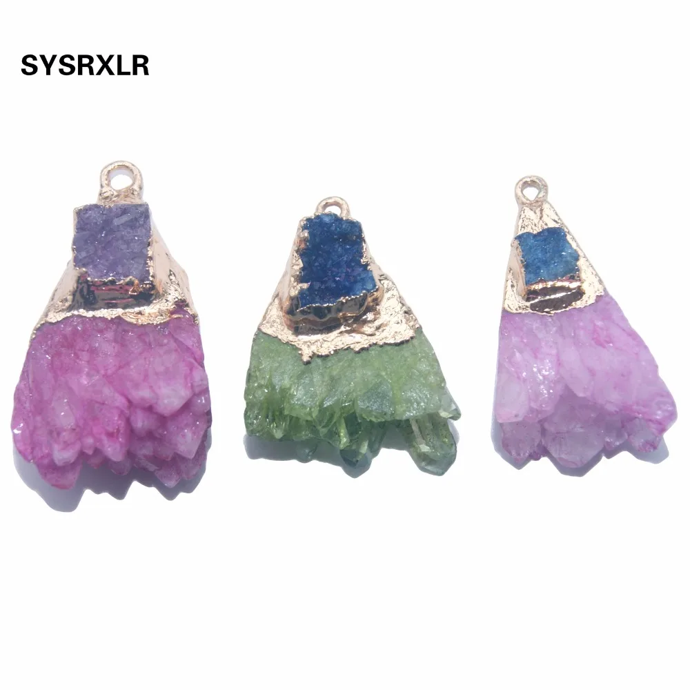 1 PCS Natural Crystal Druse Golden Plated Irregular Geode Stone Pendant Women Charm DIY Necklaces Earrings For Jewelry Making
1 PCS Natural Crystal Druse Golden Plated Irregular Geode Stone Pendant Women Charm DIY Necklaces Earrings For Jewelry Making