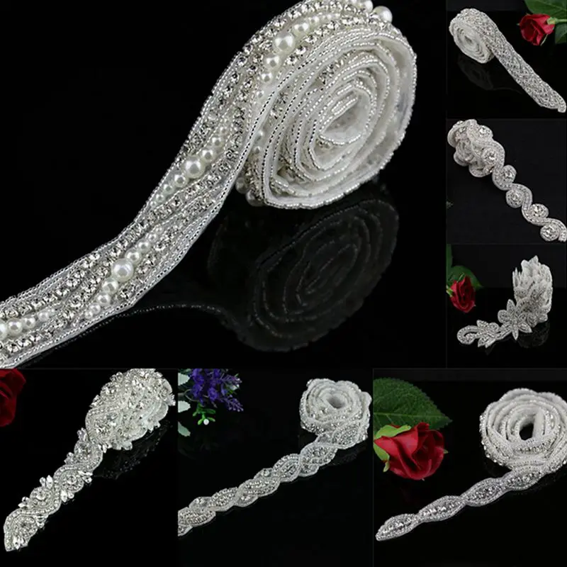 1 Yard Bridal Applique, Rhinestone Applique Trimming,Pearl High End Applique 8 Styles To Choose
1 Yard Bridal Applique, Rhinestone Applique Trimming,Pearl High End Applique 8 Styles To Choose
