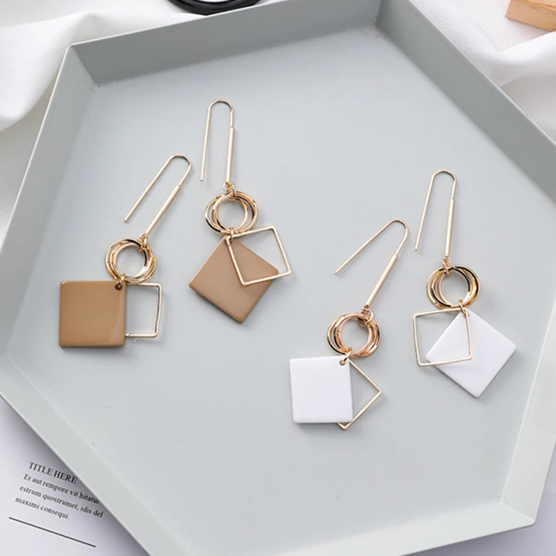New Design Norecorm OL Metallic Square Loop Geometric Gold Dangle Earrings For Women White Brown Drop Earrings Korean Jewelry
New Design Norecorm OL Metallic Square Loop Geometric Gold Dangle Earrings For Women White Brown Drop Earrings Korean Jewelry