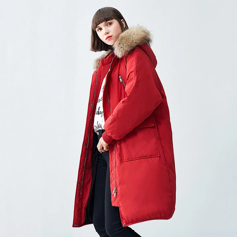Fashion Big Pocket Natural Raccoon Fur Collar Down Coat Women Hooded Long Parka 2019 New Collection Womens Winter Down Jacket
Fashion Big Pocket Natural Raccoon Fur Collar Down Coat Women Hooded Long Parka 2019 New Collection Womens Winter Down Jacket