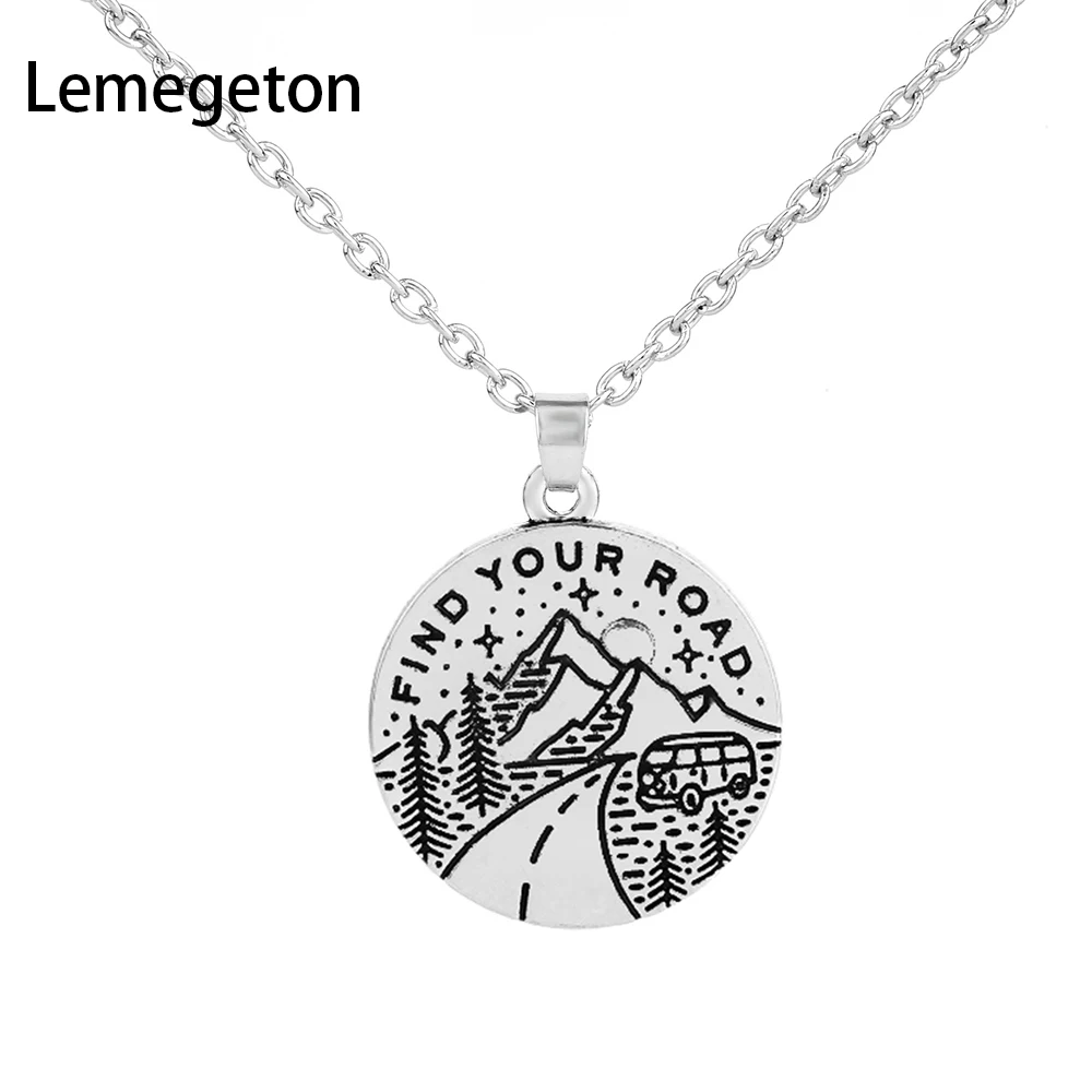 Lemegeton Silvertone and Goldtone Two Colors Drive Car to Travel in Forest Engraved Find Your Road Camping Pendant Necklace
Lemegeton Silvertone and Goldtone Two Colors Drive Car to Travel in Forest Engraved Find Your Road Camping Pendant Necklace