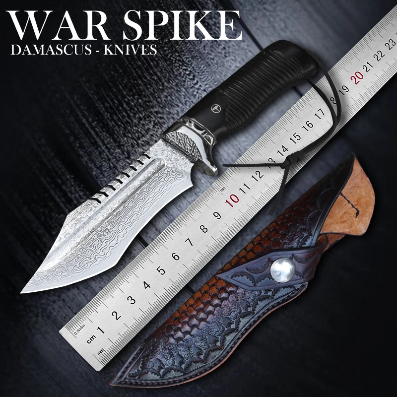 TUREN-Handmade Forged High Hardness VG10 Damascus Straight Knives Fixed Knife Camping Hunting Knife Outdoor Survival Knives
TUREN-Handmade Forged High Hardness VG10 Damascus Straight Knives Fixed Knife Camping Hunting Knife Outdoor Survival Knives