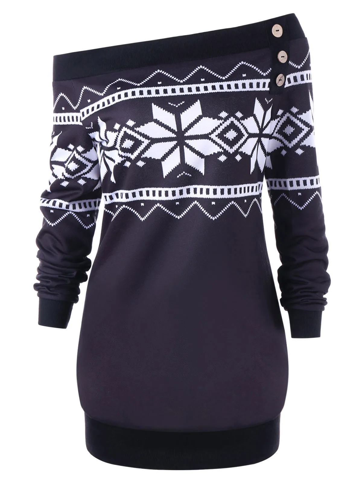 Wipalo Sweatshirt Women Plus Size Tops Skew Neck Snowflake Geometric Pullover Autumn Sweatshirt New Fashions Women Clothing 5XL
Wipalo Sweatshirt Women Plus Size Tops Skew Neck Snowflake Geometric Pullover Autumn Sweatshirt New Fashions Women Clothing 5XL