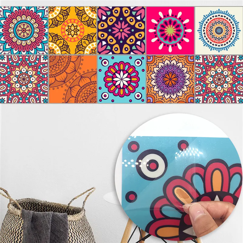 Mandala Style PVC Waterproof Bathroom Kitchen Room Tile Stickers 10pcs/lot DIY Tiles Wall Sticker Moisture Proof Wallpaper
Mandala Style PVC Waterproof Bathroom Kitchen Room Tile Stickers 10pcs/lot DIY Tiles Wall Sticker Moisture Proof Wallpaper