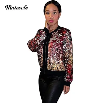Mutevole Women Sexy Party Glitter Sequin Coat Clubwear Long Sleeve Casual Basic Baseball Coat Zipper Sexy Bling Pailletten Jacke
Mutevole Women Sexy Party Glitter Sequin Coat Clubwear Long Sleeve Casual Basic Baseball Coat Zipper Sexy Bling Pailletten Jacke