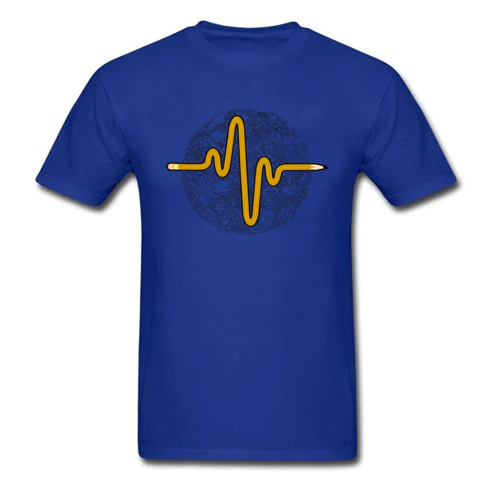 Pencil Pulse 100% Cotton Camisa Tops Shirts High Quality Short Sleeve Men's T Shirt Normal Autumn Tees O-Neck Wholesale Pencil Pulse blue