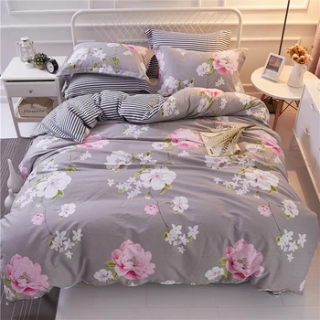 Comwarm 100% Cotton 4PCS Soft Bedding Sets Floral Printing Grey Blue Color BedclothesBeautiful Flowers Duvet Cover Set couette
Comwarm 100% Cotton 4PCS Soft Bedding Sets Floral Printing Grey Blue Color BedclothesBeautiful Flowers Duvet Cover Set couette