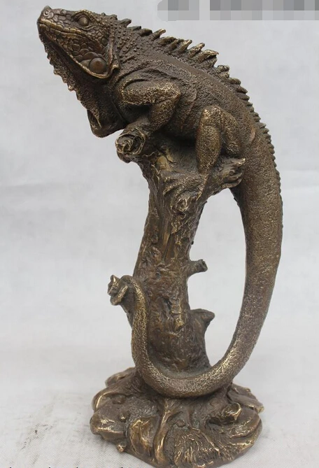 wholesale factory 15"Chinese Folk Pure Bronze excellent Lifelike chameleon lizard Statue
wholesale factory 15"Chinese Folk Pure Bronze excellent Lifelike chameleon lizard Statue