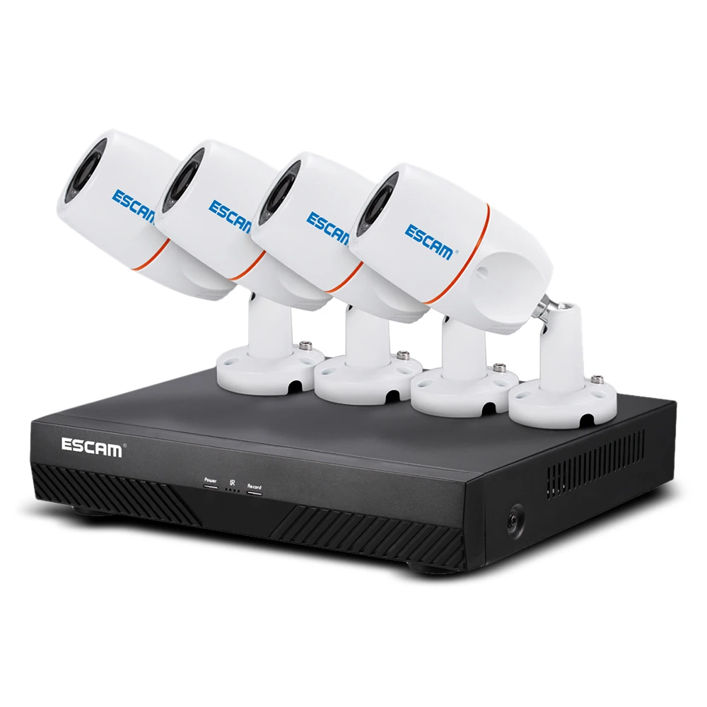 ESCAM PNK405 HD 1080p 4CH POE NVR Security System With Motion Detector Alarm Record ONVIF IP66 Waterproof IR Bullet Camera
ESCAM PNK405 HD 1080p 4CH POE NVR Security System With Motion Detector Alarm Record ONVIF IP66 Waterproof IR Bullet Camera