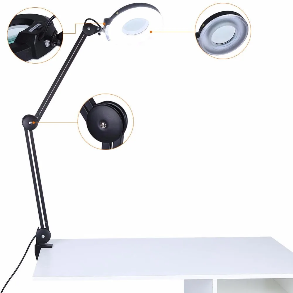 5X Nail Art Magnifier LED Light Desk Magnifier Lamp Illuminated Magnifying Desktop Nail Tattoo Cosmetic Makeup Lamp With Clamp
5X Nail Art Magnifier LED Light Desk Magnifier Lamp Illuminated Magnifying Desktop Nail Tattoo Cosmetic Makeup Lamp With Clamp