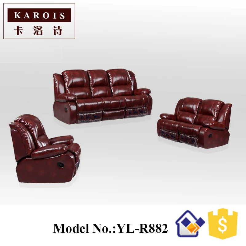 Image Italian design living room funiture leather recliner sofa set