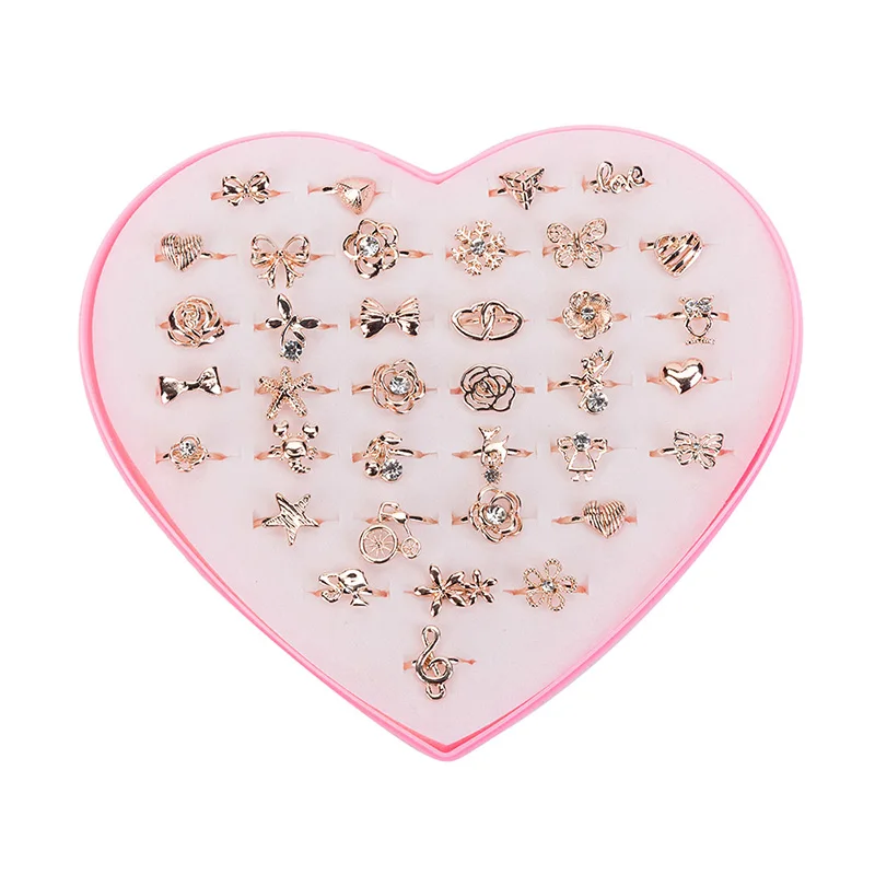 JUNWEISIPIN36pcs детские игрушки кольца креативная игровая коробка для принцессы Кольца