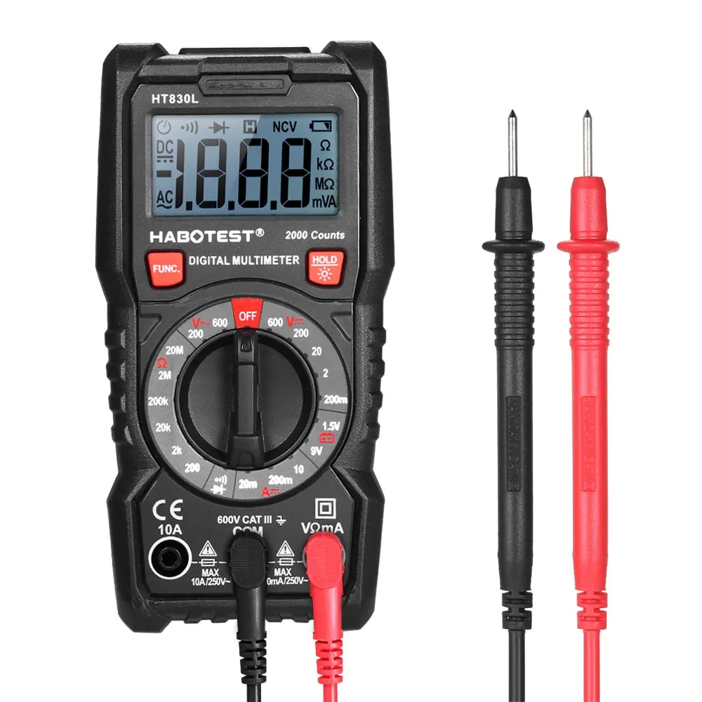 Digital Multimeter 2000 Counts Portable Multi Meter Voltmeter Ammeter Ohmmeter Voltage Current Meter Diode Tester
Digital Multimeter 2000 Counts Portable Multi Meter Voltmeter Ammeter Ohmmeter Voltage Current Meter Diode Tester