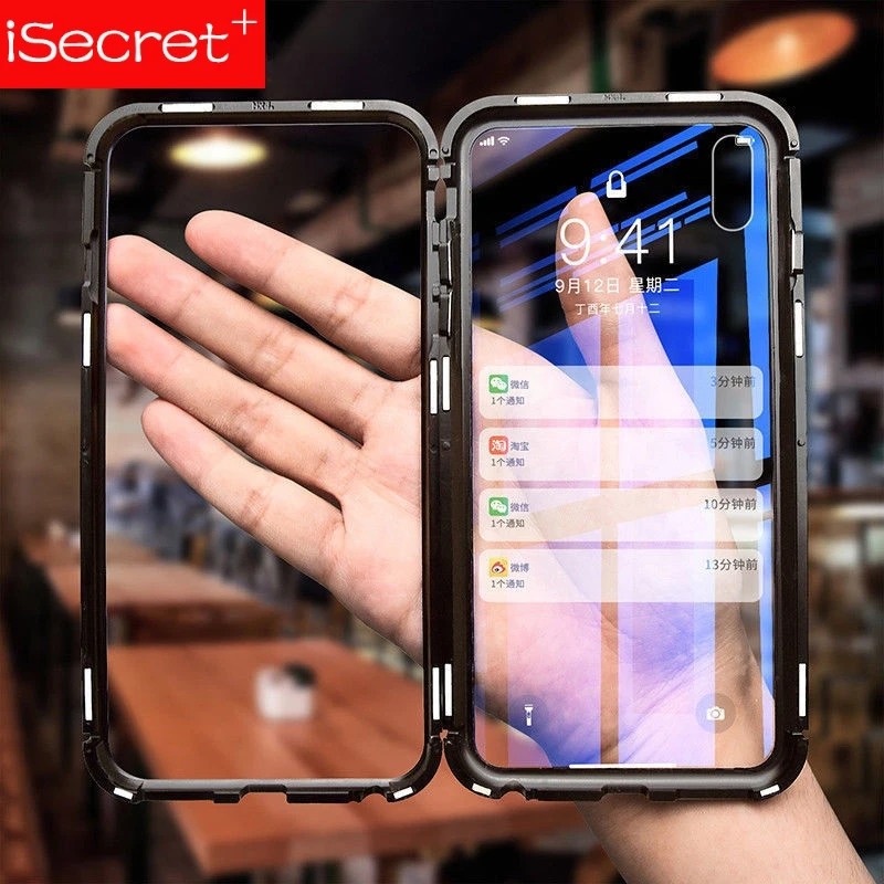 Hot Drop Shipping For iPhone XS Max XR X 8 7 6 6S Plus 360 Full Magnetic Adsorption Metal Flip 9H Glass Back Case
Hot Drop Shipping For iPhone XS Max XR X 8 7 6 6S Plus 360 Full Magnetic Adsorption Metal Flip 9H Glass Back Case