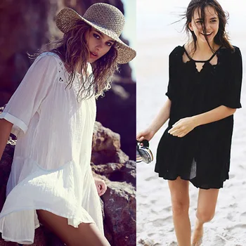Dress For Beach 2019 Swimming Suit Women Bikini Cover Up Swimwear Female New Lace Cotton Ruffled Loose Solid
Dress For Beach 2019 Swimming Suit Women Bikini Cover Up Swimwear Female New Lace Cotton Ruffled Loose Solid