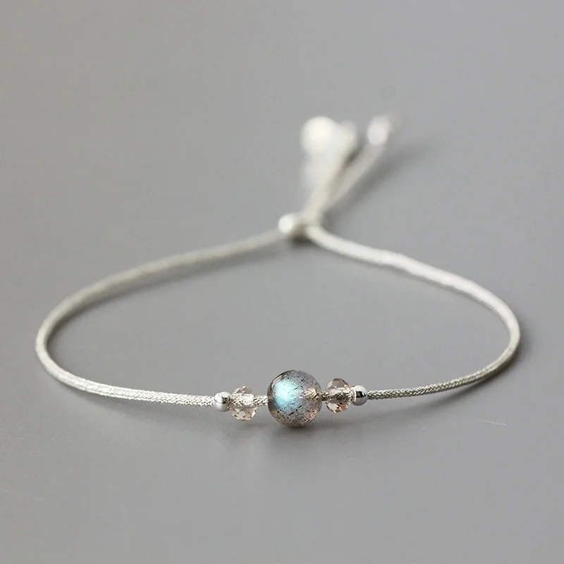 Handmade Moonstone Bracelet Thin Rope With Natural Crystal 925 Sterling Silver Beads Personalized Bracelets For Women
Handmade Moonstone Bracelet Thin Rope With Natural Crystal 925 Sterling Silver Beads Personalized Bracelets For Women