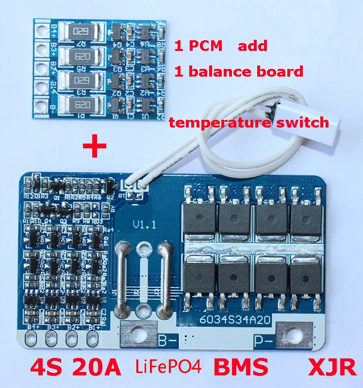 4S 20A 12 8 V LiFePO4 BMS/PCM/PCB защита аккумулятора печатная плата для 4 упаковок 18650 батарея с