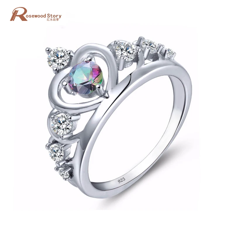 Fashion Princess Crown Tiara Ring Fire Mystic Rainbow Topaz Crystal Wedding Sterling Silver 925 Engagement Ring Women Jewelry
Fashion Princess Crown Tiara Ring Fire Mystic Rainbow Topaz Crystal Wedding Sterling Silver 925 Engagement Ring Women Jewelry
