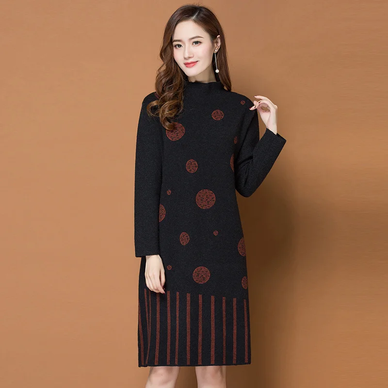 2XL Brand Dress Fall Winter Women Dress New OL Commuter Hit Color Vertical Stripes and Dot Dress Loose Bottoming A-line Dress
2XL Brand Dress Fall Winter Women Dress New OL Commuter Hit Color Vertical Stripes and Dot Dress Loose Bottoming A-line Dress