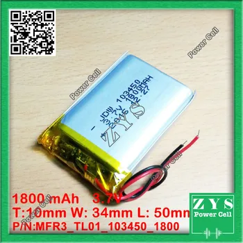 103550 3.7V 1800mah Lithium polymer Battery with Protection Board For PDA Tablet PCs Digital Products 10x34x50mm 1800 mAh 103450
103550 3.7V 1800mah Lithium polymer Battery with Protection Board For PDA Tablet PCs Digital Products 10x34x50mm 1800 mAh 103450