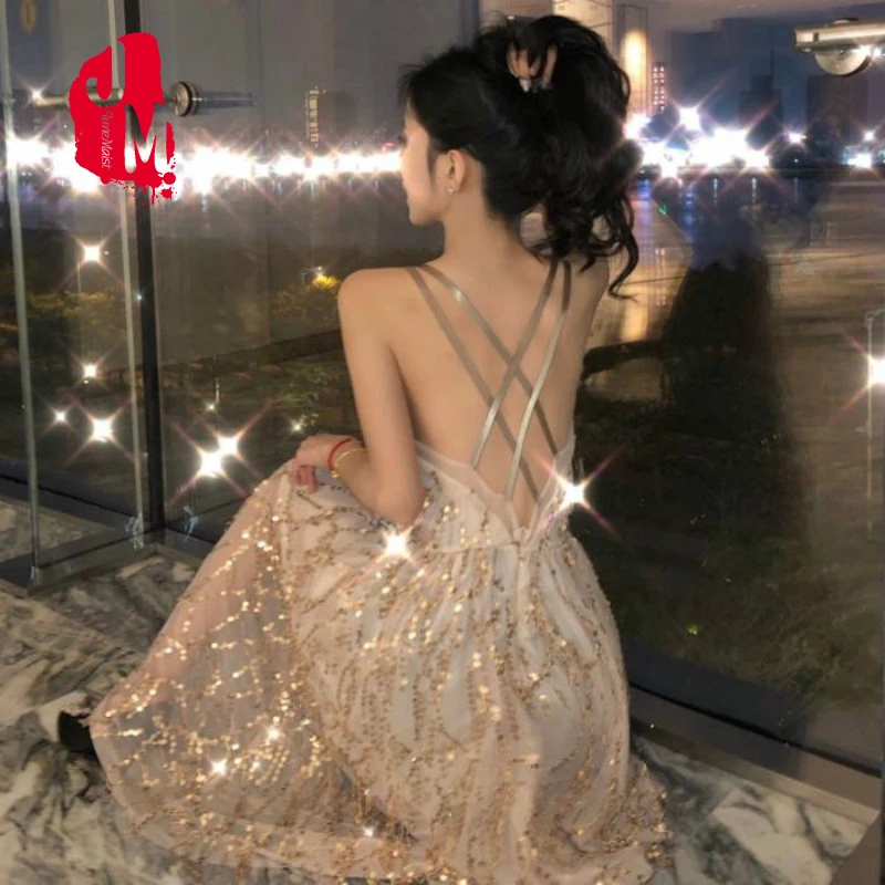 New V Neck Sexy Lace Sash Sequin Summer Dress Women Backless Mesh Party Dress Female Streetwear Long Dress Evening Vestidos 3XL
New V Neck Sexy Lace Sash Sequin Summer Dress Women Backless Mesh Party Dress Female Streetwear Long Dress Evening Vestidos 3XL