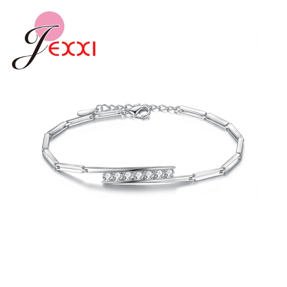 New Fashion 925 Sterling Silver Wristband Jewelry For Women Female Personalized Chain Bracelets Rhinestones Accessories
New Fashion 925 Sterling Silver Wristband Jewelry For Women Female Personalized Chain Bracelets Rhinestones Accessories