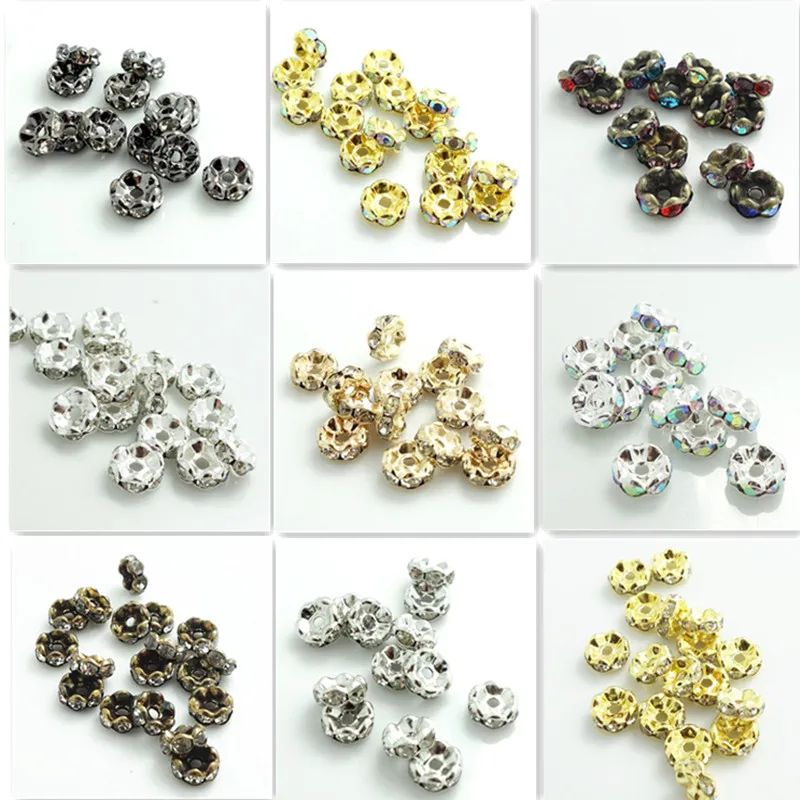 100 PCS 6//8//10 MM Gold Silver Snowflake Daisy Spacer Bead DIY Jewelry Making